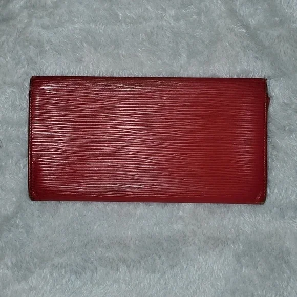 Louis Vuitton Red Epi Long Wallet Pouch